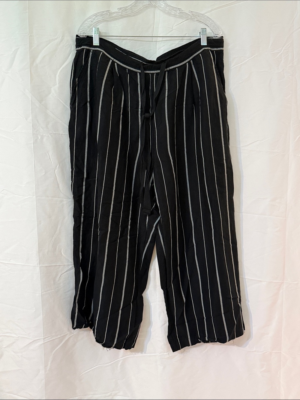a new day Black Pinstripe Drawstring Chinos - Relaxed Fit